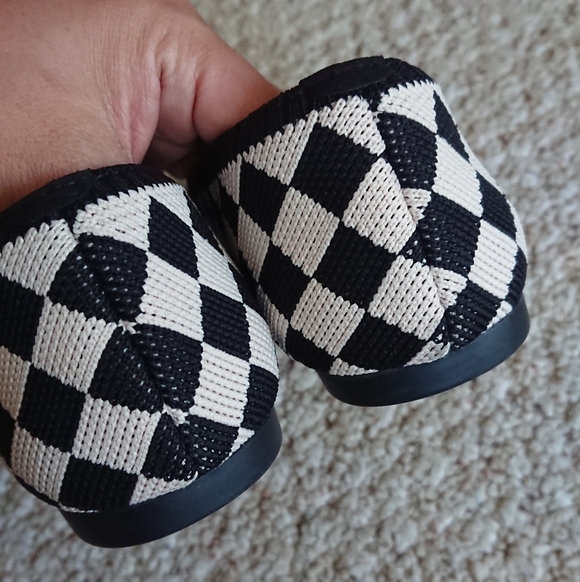 VIVAIA Pointed-Toe Ballet Flats Aria 5° Stretch Knit Checkered Flats size 7.5 - Picture 10 of 15